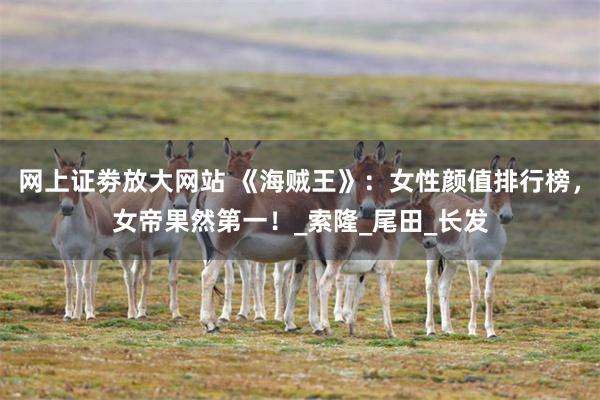 网上证劵放大网站 《海贼王》：女性颜值排行榜，女帝果然第一！_索隆_尾田_长发