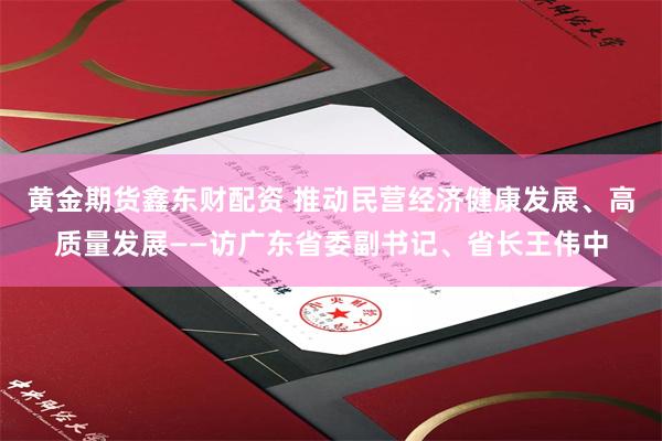 黄金期货鑫东财配资 推动民营经济健康发展、高质量发展——访广东省委副书记、省长王伟中