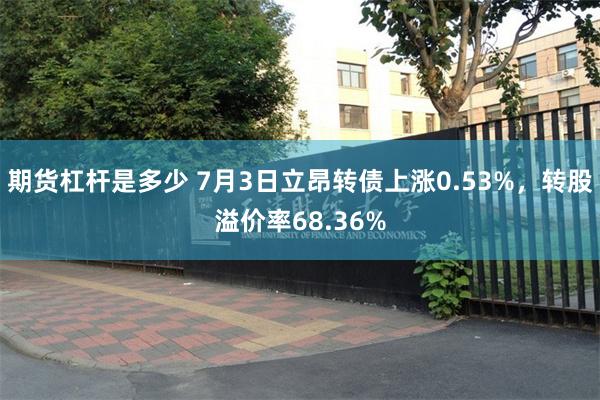 期货杠杆是多少 7月3日立昂转债上涨0.53%，转股溢价率68.36%